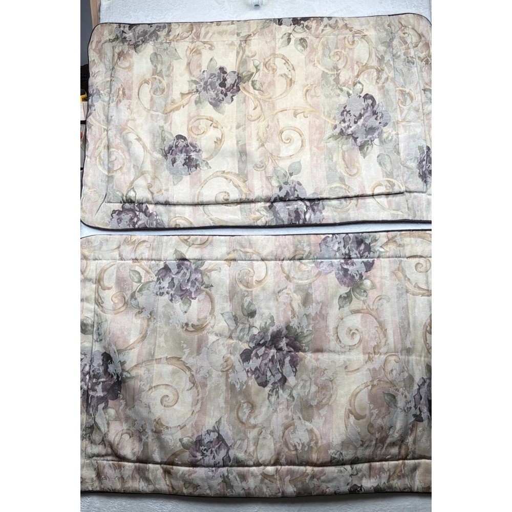 Croscill Chambord Cassis Amethyst Standard Pillow Shams Set 2 Floral